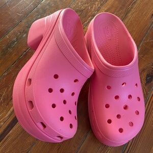 Pink Platform Crocs SZ11